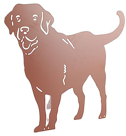 HEEPDD Labrador-, Metallhund, Gartenstecker, Hochwertige Gartenskulptur aus Eisen, Stabil und Wetterbeständig, Geeignet für die Dekoration Im Freien (Rost)