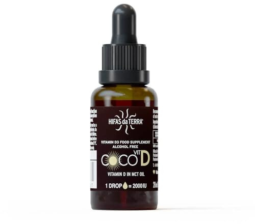 HIFAS DA TERRA - CocoVit D Vitamin D Tropfen Hochdosiert, Hochkonzentriertes Vitamin D3 2000 IE in nur einem Tropfen, natürlich aus dem Kokosöl - 20 ml
