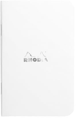 Rhodia 119151Cpack - Un lot de 20 Carnets Piqués White - 7,5 x12 cm - Petits Carreaux - 48 pages - Papier Clairefontaine Blanc 80 g/m² - Couverture en Carte Enduite Souple, Résistante et Imperméable