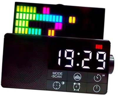 jojofuny Radiowecker Mit LCD-Display Faltbarer Wireless Lautsprecher Fm Radio Wecker Stromversorgung
