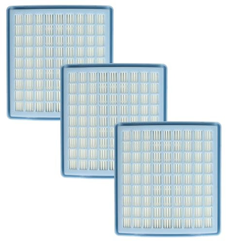 vhbw 3x Staubsaugerfilter kompatibel mit Miele S148 Medicair Mini, S157, S148 Allergy Control Plus Staubsauger - HEPA Abluft-Filter Weiß Hellblau