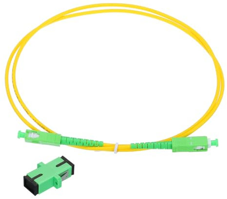 sourcing map 1Pcs 1M(3.3Ft) SC/APC to SC/APC Fiber Optic Patch Cable Single Mode Simplex Cable with SC/APC Coupler LSZH Jumper Fiber Optical for Network Transceiver Instrumentation,OS2 Grade