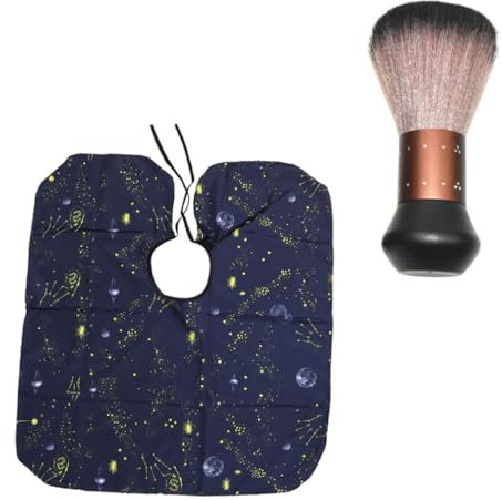 FRCOLOR 2pcs Barber Cloth Apron Haircut Cloth Hairdye Hairdressers Cape Haircut Duster Barber Neck Duster Small Beard Comb Salon Cleaning Brush Boys Apron Printing Child Kitten Pongee