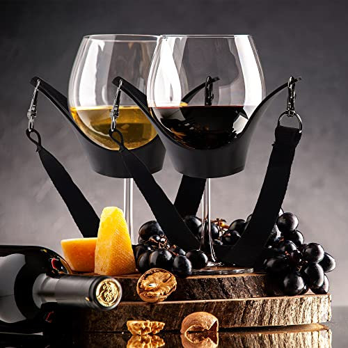 wine 5 Pieces Adjustable Wine Glass Lanyards Drink Holder with Neck Strap Insulator Holder Necklace for Wine Walk Food and Wine Festival Party Cocktail Reception