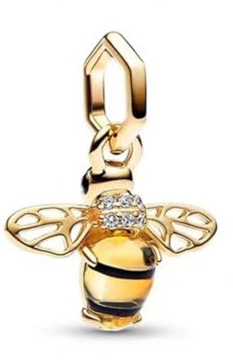 GHMIOU Charms Gold 925er Sterlingsilber Bead Charm für Armbänder, Halsketten, Cartoon Charms, Schmuck, Geschenk für Frauen und Mädchen zu Weihnachten (Gold Wasp)