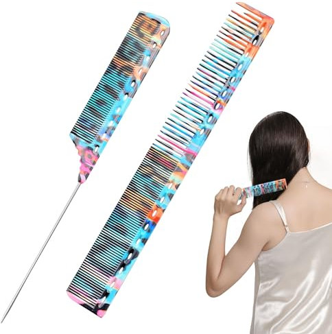 Cutting Comb,2 Pcs Hairdressing Comb,Cutting Co mb Hairdressing Professional,Com b Set Cutting,Hair C utting Com b for Salon Hairdresser C omb,Hair Styling C omb Set for Thick, Long, Wet or Curly Hair
