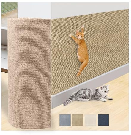 Kratzmatte für Katzen, 250 x 40 cm, Selbstklebende Teppichmatte, zuschneidbar, Kratz-Möbelschutz, Ersatz für Kratzbaum, Regale, Couch, Möbel, DIY-Schutz