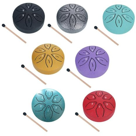3 Inch 6-Tone Steel Tongue Drum Mini Handheld Pan Drums With Drumsticks Percussion Drum Instruments Accessories Musical Gifts inch outdoor,raindrum tongue outside hand steel large instrument r