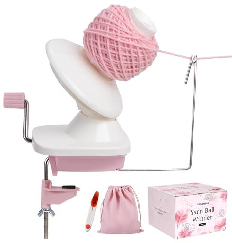 Winartton Garnwickler, Garnballwickler für Häkeln und Stricken, handbetriebener Wickler für Garnlagerung, Wollgarn, für Garnsammler, inklusive Scheren und Aufbewahrungstaschen