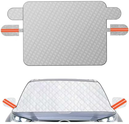 Flaconi 260x116cm Sonnenschutz Auto Frontscheibe,Faltbar Sonnenschutz Frontscheibe,Ultra-Dick Schutzabdeckung Schnee EIS Frost Staub Wasserbeständig UV,Geeignet für SUV LKW Auto Groß Oder Klein