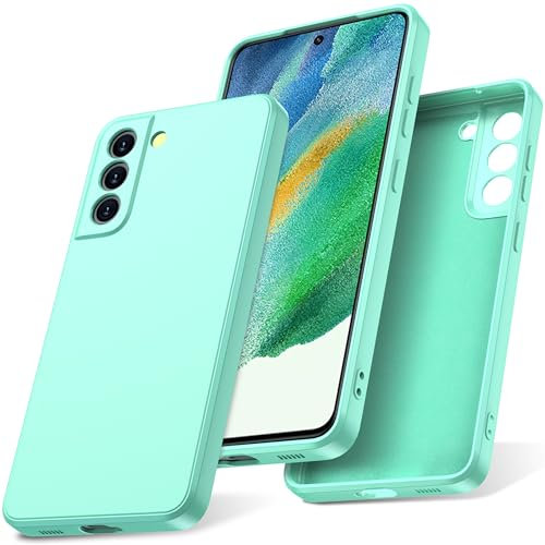 Watana for Samsung Galaxy S21 FE 4G 5G Case, Soft-Touch Silicone Phone Case, Shockproof, DustProof, Antiskid Full Body Armour Phone Cover with Microfiber Lining for samsung S21 FE 4G 5G,Mint Green