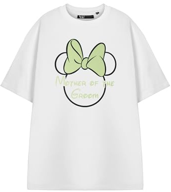 Disney Mother of The Groom Hen Party Womens White Short Sleeved T-Shirt | Graphic Tee Bride Squad Shirt | Bachelorette Party Top | Bridal Shower Gift for Her