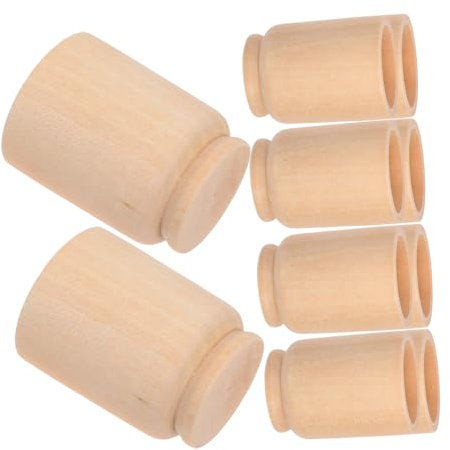 Cabilock 10pcs Easter Egg Cups Boys and Girls Decor Toy Wooden Jar Easter Garden Decorations