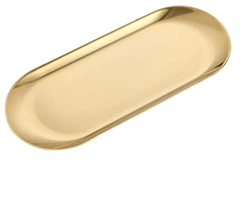 CHFYIJYHM Obstständer Edelstahl Gold Speiseteller Dessertteller Nuss Obst Kuchentablett Snack Küchenteller Steak Küchenteller Teller(Gold,18cm*8.5cm)