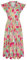 GRACE KARIN Floral Midi Dress for Women Casual Tiered Wedding Short Cap Sleeve Flowy Dresses Beach Vacation Long Dresses with Pockets Green Pink Floral S