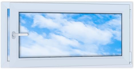 LORAC Ventana de plástico blanco 1200 x 600 mm, 120 x 60 cm, PCV, DIN derecha, inclinable y expositable, doble acristalamiento, ahorro de energía, ventana con certificado CE para sótano y apartamento