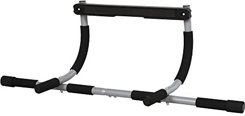 HOMCOM Pull-Up Bar for Doorway, Home Fitness Door Horizontal Push up Bar for Indoor Gym Upper Body Workout, Grey