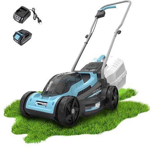 Cecotec Cortacésped de Batería sin Cable Terrenator E1 Liberty. Motor sin Escobillas Brushless, Funciona con 1 Batería 21V 4Ah, Altura de Corte Regulable, Ancho de 32cm, Depósito 30L