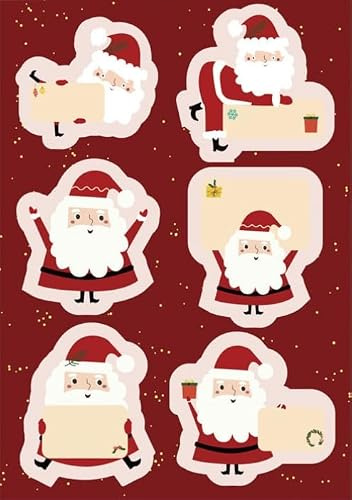 Tbintul 120 Stück Weihnachten Aufkleber Selbstklebende Weihnachtsetiketten Christmas Weihnachtsmann Geschenkaufkleber Marmelade Sticker Weihnachtssticker Weihnachtsaufkleber