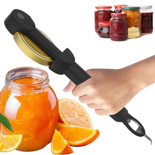 Ouvre-bocal rétractable multifonction 3 en 1 manuel réglable en acier inoxydable pour les mains faibles, les personnes âgées, l'arthrite, la vie quotidienne (noir)