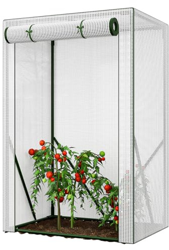 PUTINEI Tomatengewächshaus, Foliengewächshaus Klein,Treibhaus mit Tür zum Aufrollen, 100 x 50 x 150 cm, Tomaten Gewächshaus für Garten, Balkon, Terrasse,Gewächshausfolie(Ohne Rahmen)