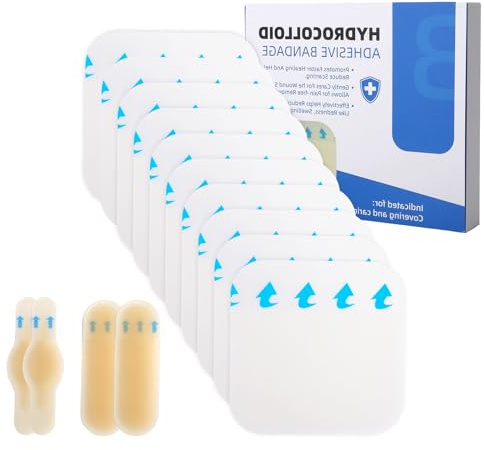 14 Hydrokolloid Wundauflagen, 4 Blasenpflaster Ferse Sterile Wasserdicht Zuschneidbar Nicht haftend Hydrokolloid Pflaster pickel gegen Druckstellen Schürfwunden Akne sterile wundauflage