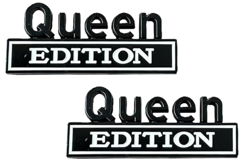 Queen Edition Metall-Autoemblem | 2 Stück lustige Autoaufkleber | Queen Edition 3D-Autoaufkleber aus Metall | Lustige Auto-Abzeichen-Aufkleber | Kfz-Außenzubehör für die Heckklappen-Stoßstangenhaube
