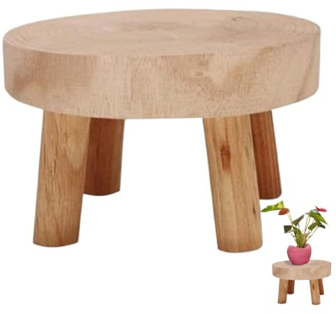 Takingup Sgabello per Piante, Robusto Supporto per Piante in Legno per in Vaso da Interni, Tavolino Multiuso per Casa e Giardino L - 20x9 cm