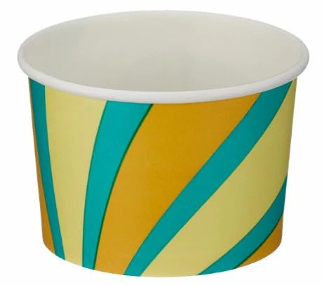 Go Chill by Go Pak Ice Cream Tubs – 500 x 4oz (1-Scoop) | Colourful Disposable Dessert Cups for Events & Catering