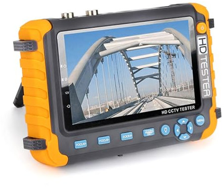 CCTV Tester 4 in 1 da 8 MP, Tester per Telecamere HD Video Coassiale AHD CVI TVI e CVBS 5 Pollici Tester Monitor Supporto PTZ Controller Cavo UTP Test VGA Ingresso HDMI Uscita DC12V