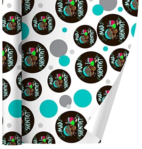 GRAPHICS & MORE Mad Scientist with Beakers Brain Gift Wrap Wrapping Paper Roll