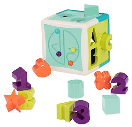 Battat Motorikwürfel mit Buchstaben, Zahlen, Formen – Motorikspielzeug, Steckspiel, Activity Center, Lernspielzeug – Kinder Baby Spielzeug ab 2 Jahre