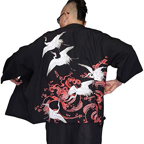 ZooBoo Men's Japanese Kimono Cardigan Lightweight Summer Haori Jacket