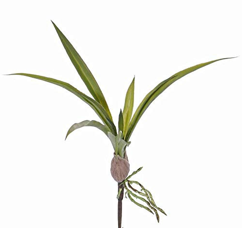 artplants.de Kunstblatt Oncidium Orchidee Hennes, Luftwurzeln, 25x40cm - Kunstpflanze/Deko Blatt