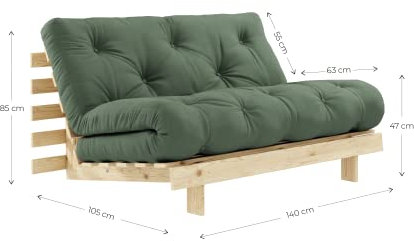 Karup Design Sofabed, Baumwolle, Olivgrün, 85x140x105