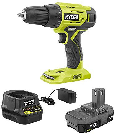 Ryobi P215K Kit de taladro/destornillador inalámbrico ONE+ de iones de litio de 18 voltios con (1) batería de 1,5 Ah y cargador de 18 voltios