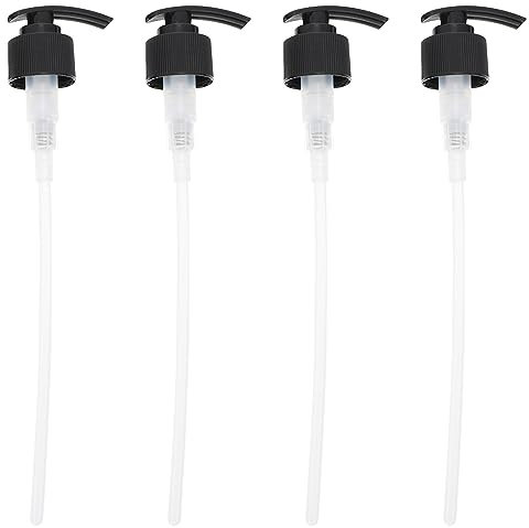4pcs Black Plastic Press Pump Heads for Liquid Soap and Lotion Dispenser Replacement Nozzle for Home Kitchen and Bathroom Use