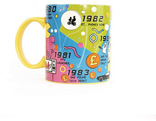Gift Republic 80's Decade Mug, Black