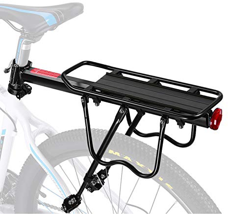 Fahrrad Gepäckträger, Aluminiumlegierung, Mountainbike, mit 2 Stützrahmen, für Sattelstangendurchmesser unter 33 mm, 25 kg Tragkraft
