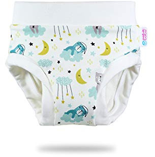 Petit Lulu Training Überhose Größe S (10-12,5 kg) Fluffy Organic Baby Trainerhöschen Waschbar & Wiederverwendbar Trainer Stoffwindeln Hergestellt in EU (Gute Nacht)