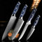 Damasco Cuchillo Chef Profesional Japón Sankotu Cleaver de deshuesar Gyuto cuchillo de cocina que cocina la herramienta exquisita del ciruelo del remache de la manija (Color : 4 PCS Set)