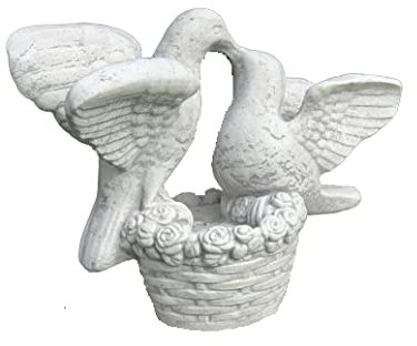 Steinfigur Taube verliebtes Taubenpaar Vogelpaar Steinguss Tierfigur frostfest Gartendeko Deko-Figur für Haus Garten Moderne Statue Garten-Figur