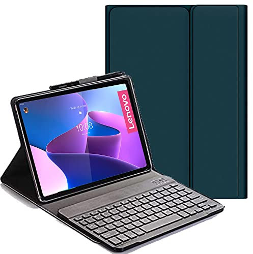 YHFZR Tastiera Custodia per Lenovo Tab P12 PRO - QWERTY Ultra Sottile PU Custodia con Supporto con Cover Tastiera Rimovibile Wireless Keyboard per Lenovo Tab P12 PRO 12,6 Pollice, Verde