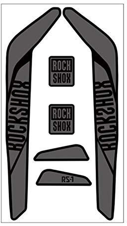 BINGYUAN Fahrradgabel Aufkleber 29 Zoll RS1 Vordere Gabel Aufkleber Bike Aufkleber Rockshox RS1 Gabel Decals MTB Carbon Frame Fahrradrahmen Gabelkleber (Color : Dark Grey BLK Bottom)