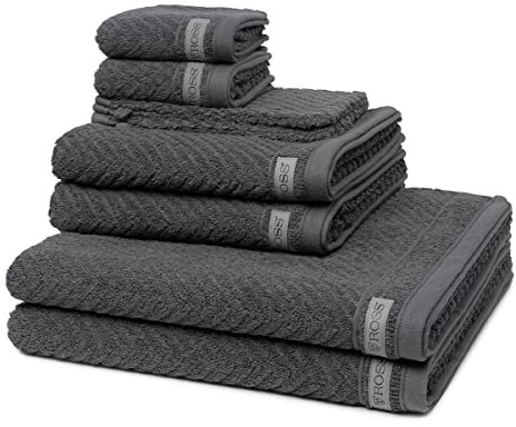 Ross - Smart - 2 X Wasch- 2 X Gäste- 2 X Dusch- 2 X Handtuch im Set (8er Set Schiefer)