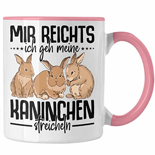 Trendation - Kaninchen Tasse Hasen Süßer Hase Haustier Ostern Geschenk Haustier (Rosa)