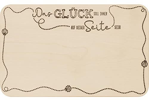 Holzbrettchen Motiv Glück: Aus FSC-zertifiziertem Ahornholz