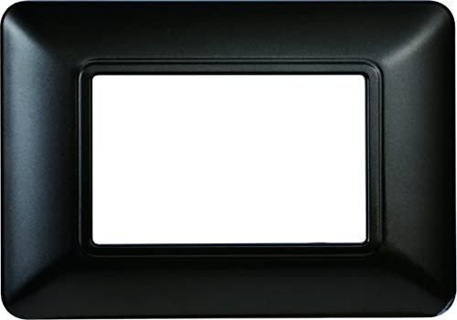 PLACCA IN TECNOPOLIMERO COMPATIBILE CON SERIE BTICINO MATIX 2-3-4-6 MODULI COLORI ASSORTITI (3 MODULI, ACCIAIO SCURO)