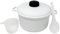 Microwave Pressure Cooker Pot with Locking Lid - Large Compact Easy Cook Micro Kitchen Master with Measuring Cup Spatula and Recipe Book - Healthy and Fast Way to Cook (White Pressure Cooker)