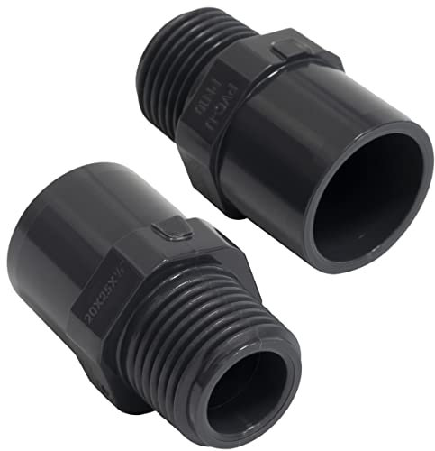 AERZETIX - C62632 - Set di 2 Raccordi a pressione/riduttori doppi - per incollare Ø20mm e Ø25mm - filettatura maschio 1/2 - in plastica - PN 10 - connettore per tubi